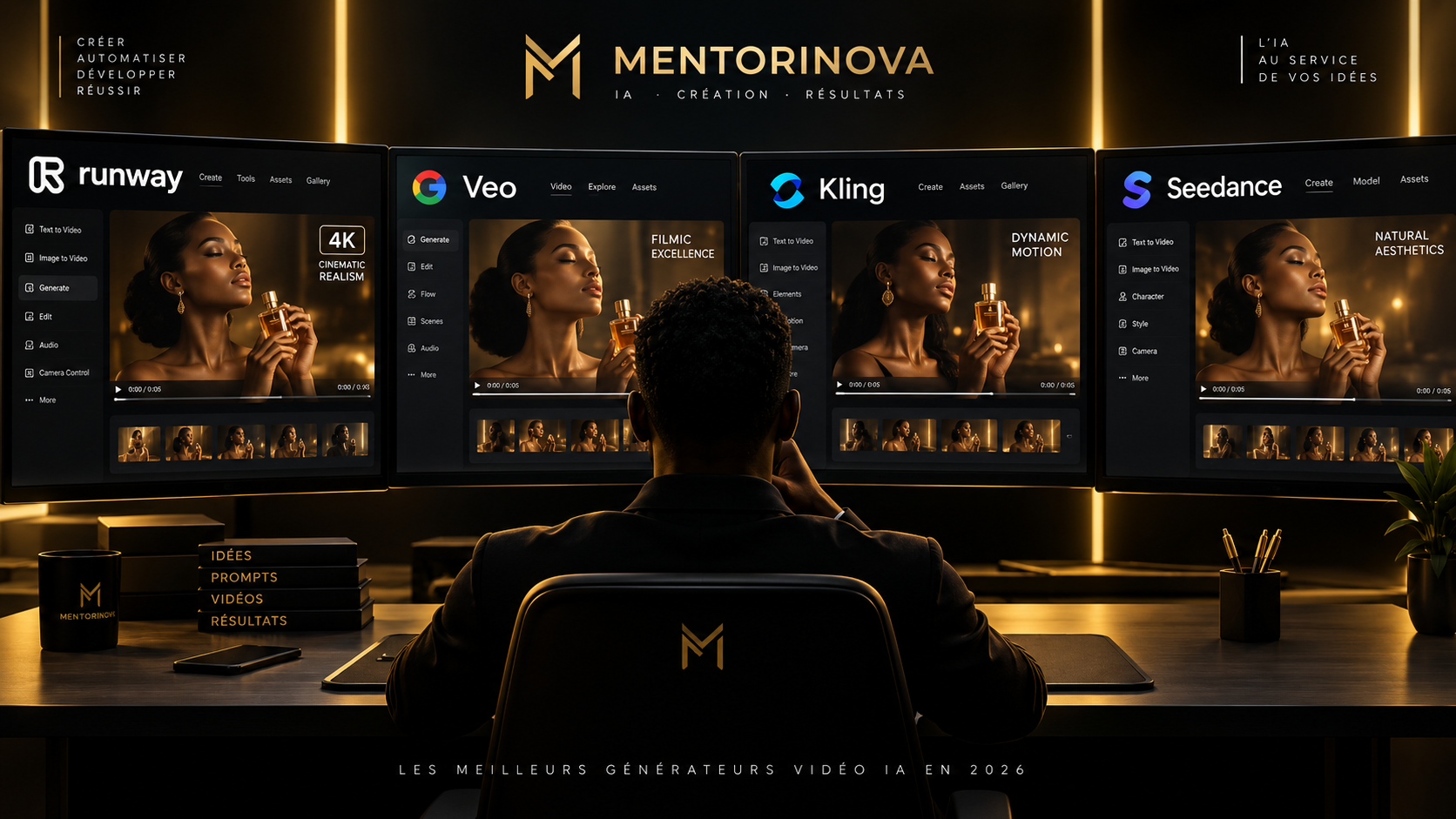 Illustration du comparatif des générateurs vidéo IA